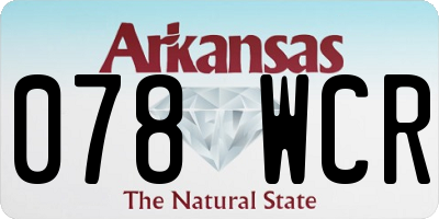 AR license plate 078WCR