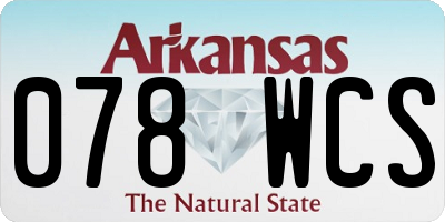 AR license plate 078WCS