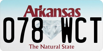 AR license plate 078WCT