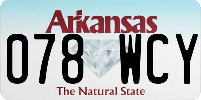 AR license plate 078WCY