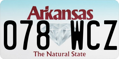 AR license plate 078WCZ