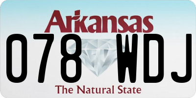 AR license plate 078WDJ