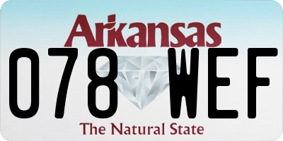 AR license plate 078WEF