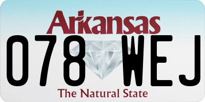 AR license plate 078WEJ
