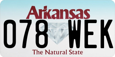 AR license plate 078WEK