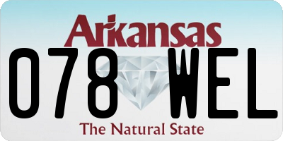 AR license plate 078WEL