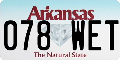 AR license plate 078WET