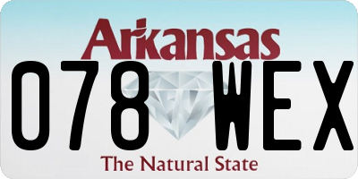 AR license plate 078WEX