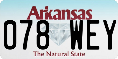 AR license plate 078WEY