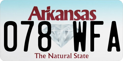 AR license plate 078WFA