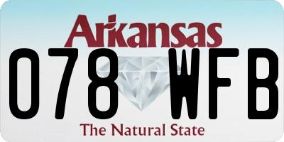 AR license plate 078WFB