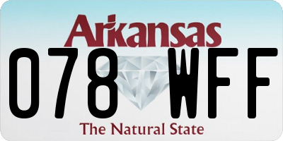 AR license plate 078WFF