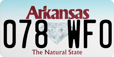 AR license plate 078WFO