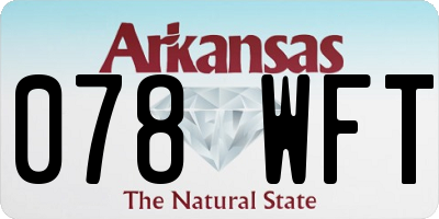 AR license plate 078WFT