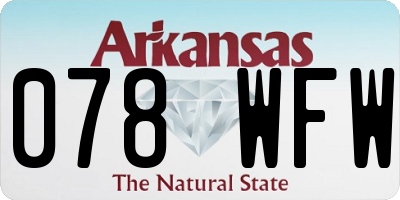 AR license plate 078WFW