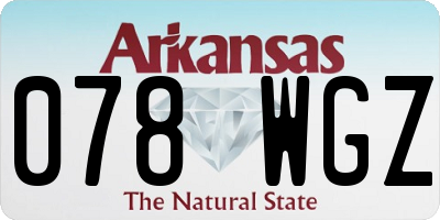 AR license plate 078WGZ