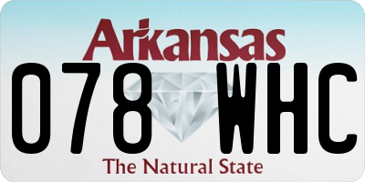 AR license plate 078WHC