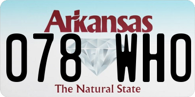 AR license plate 078WHO