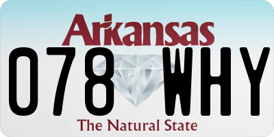 AR license plate 078WHY