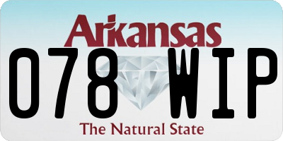 AR license plate 078WIP