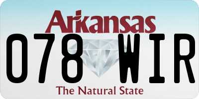 AR license plate 078WIR