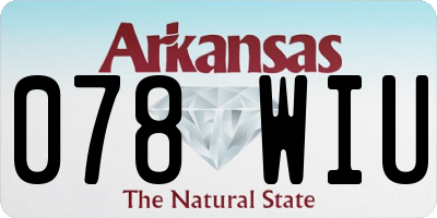 AR license plate 078WIU