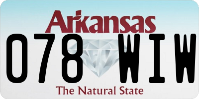 AR license plate 078WIW