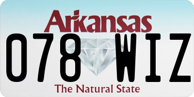 AR license plate 078WIZ