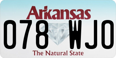 AR license plate 078WJO