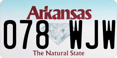 AR license plate 078WJW