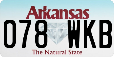 AR license plate 078WKB