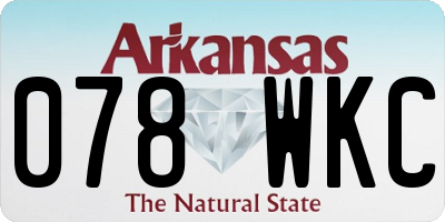 AR license plate 078WKC