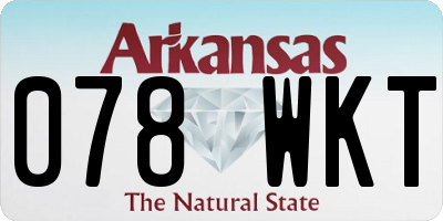 AR license plate 078WKT
