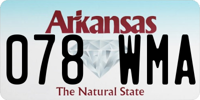 AR license plate 078WMA