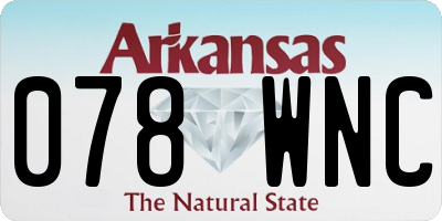 AR license plate 078WNC