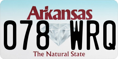 AR license plate 078WRQ