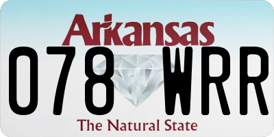 AR license plate 078WRR