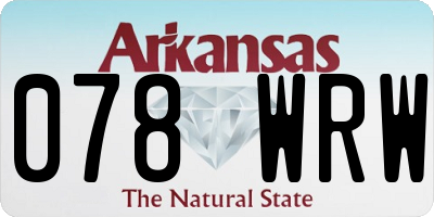 AR license plate 078WRW