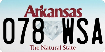 AR license plate 078WSA