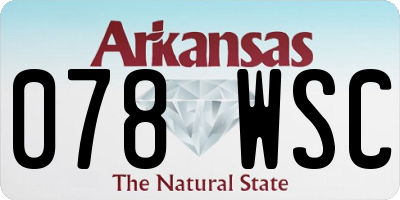 AR license plate 078WSC