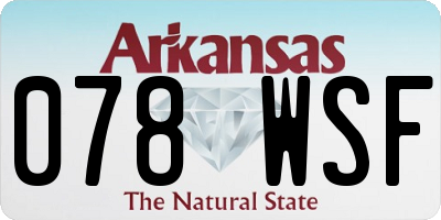 AR license plate 078WSF