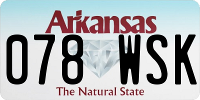 AR license plate 078WSK