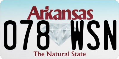 AR license plate 078WSN