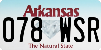 AR license plate 078WSR