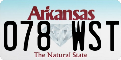 AR license plate 078WST