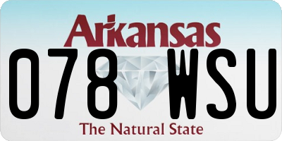 AR license plate 078WSU
