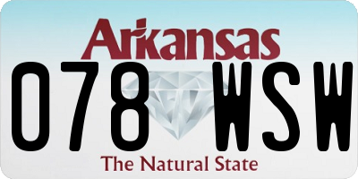 AR license plate 078WSW