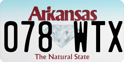 AR license plate 078WTX
