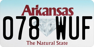 AR license plate 078WUF