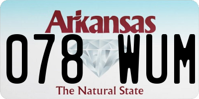 AR license plate 078WUM